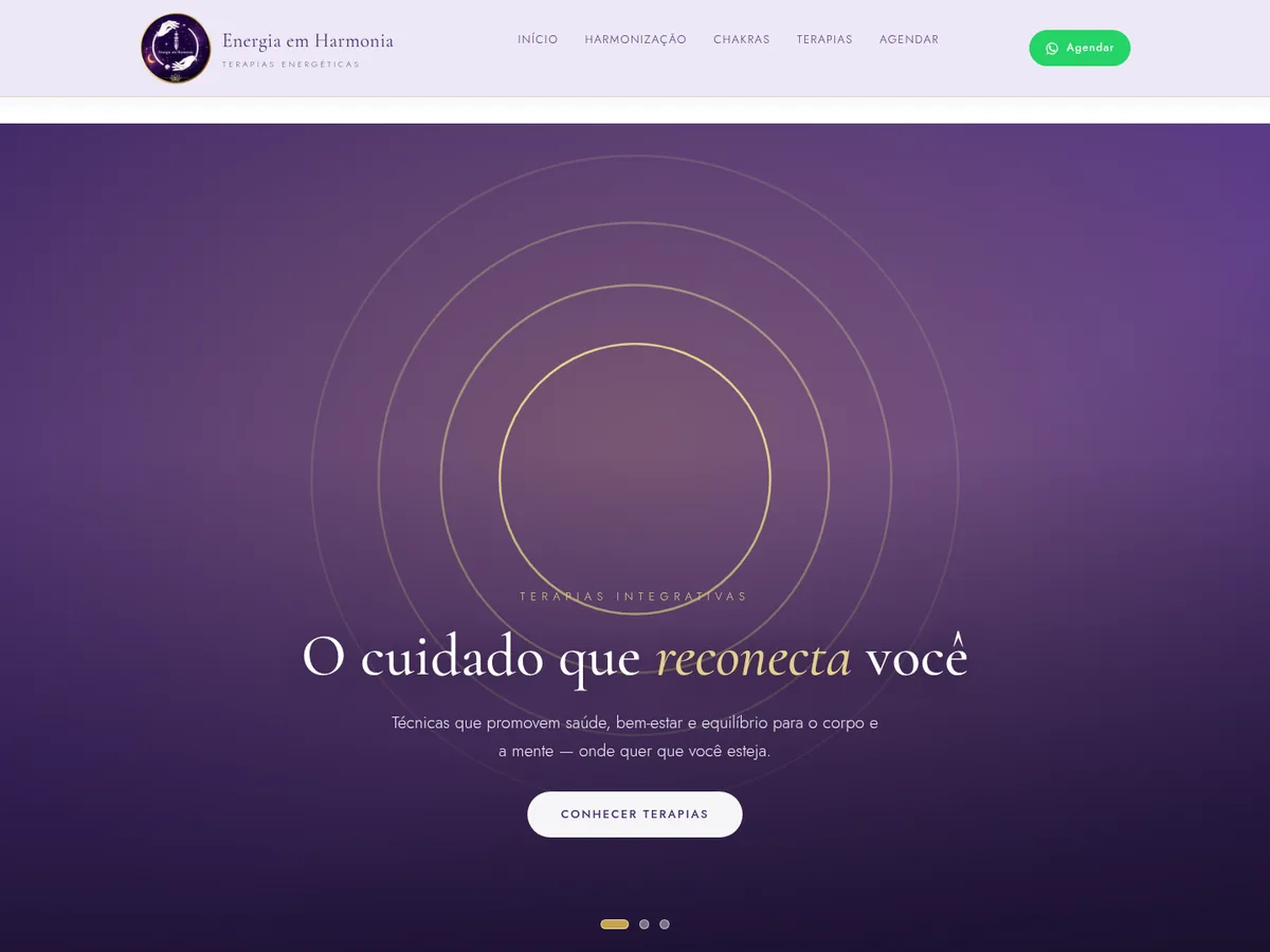 Site Energia em Harmonia, projeto da VIGHOME